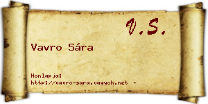 Vavro Sára névjegykártya
